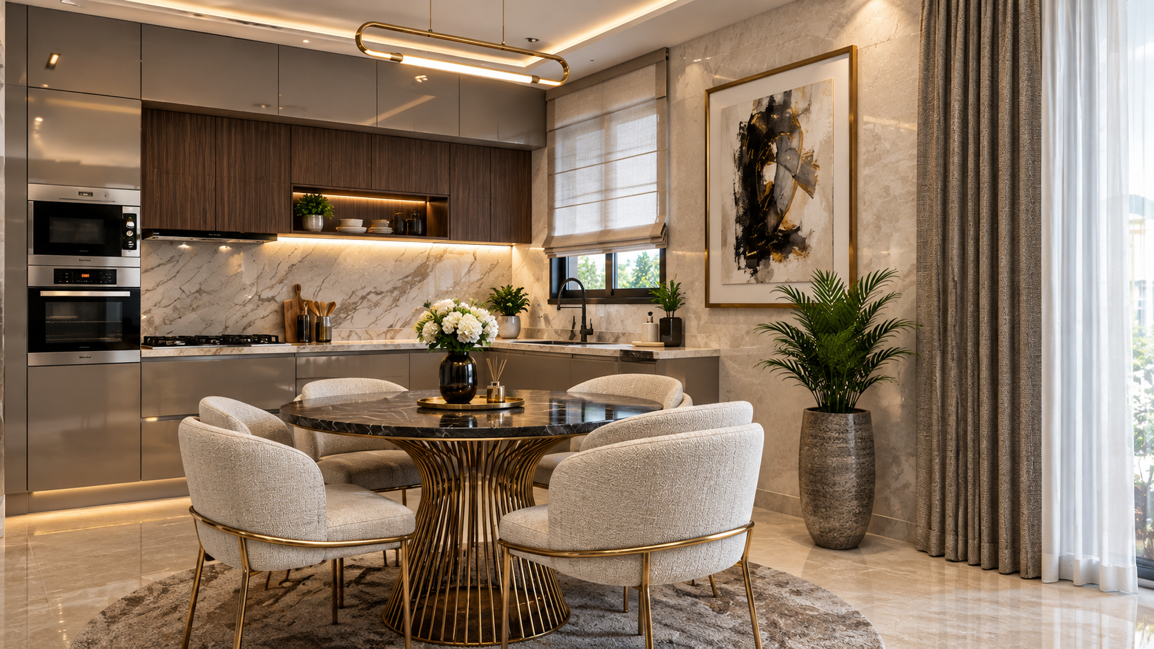 Finished kitchen at The Grove